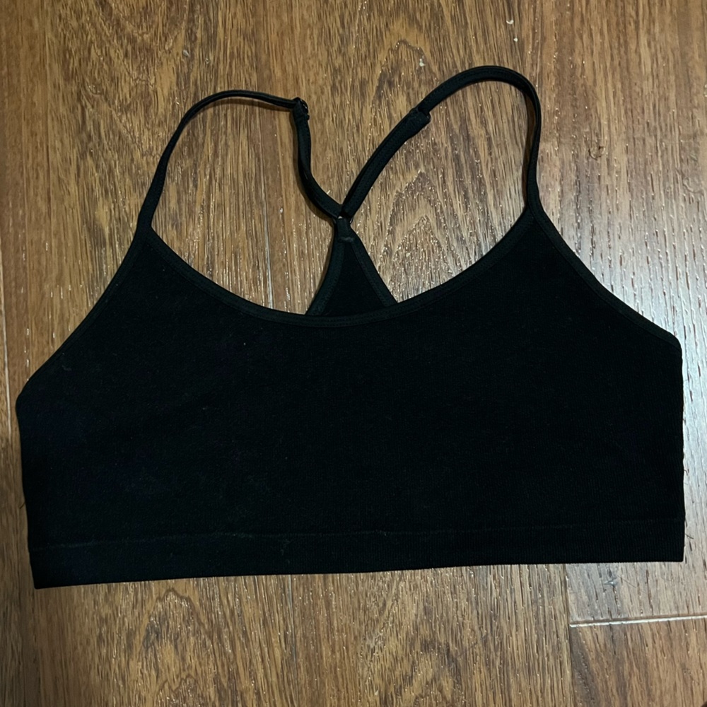 Forever 21 Black Light Support Seamless Lined Sports Bra Size Large